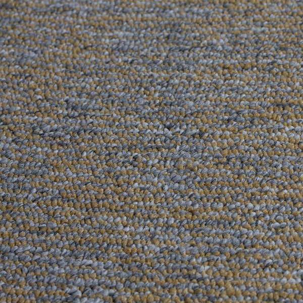 FLOORDIREKT Stufenmatte York - Widerstandsfähig & Pflegeleicht - Gelb - Halbrund - 23.5 x 65 cm