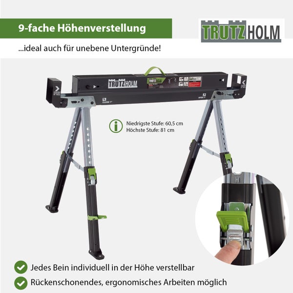 Trutzholm Arbeitsbock mit neunfacher Höhenverstellung