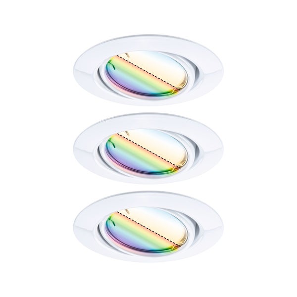 LED Einbauleuchte Smart Home Zigbee 3.0 Base Coin Basisset schwenkbar rund 90mm 20° Coin 3x4,9W 3x420lm 230V dimmbar RGBW+ Weiß