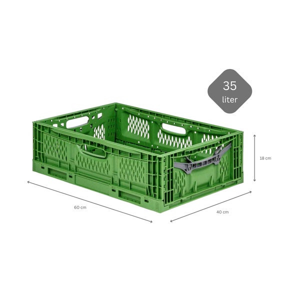 PROREGAL SuperSparSet 5x Stabile Profi-Klappbox Chameleon in Industriequalität HxBxT 18 x 40 x 60 cm 35 Liter klappbar stapelbar