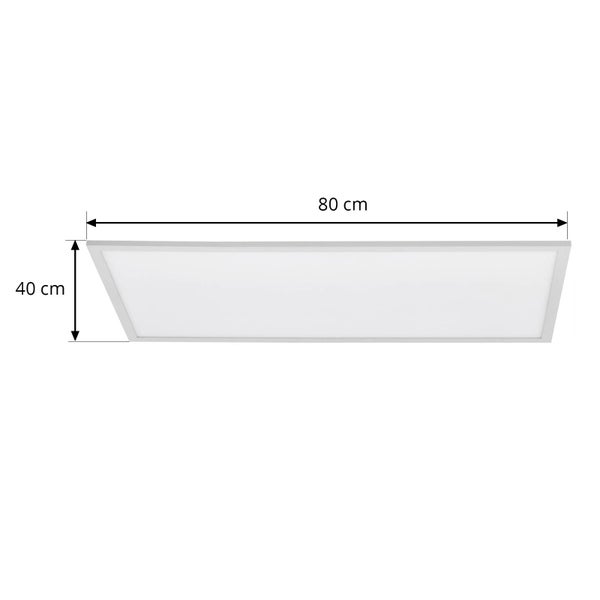 Rechteckiges LED-Panel mit den Maßen 80 Zentimeter mal 40 Zentimeter.