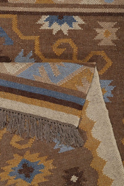 Kelim Teppich Braun aus Wolle Valere Green Looop 300x400 cm