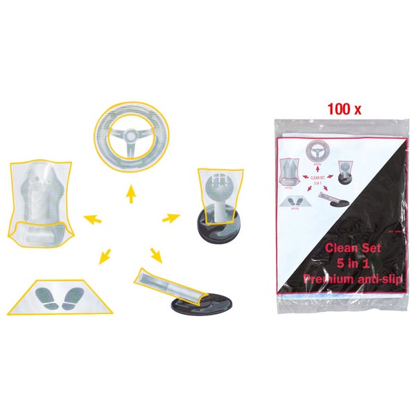 KS TOOLS Innenraum-Schoner Set 5 in 1 PKW 100 Stk. - 500.8110