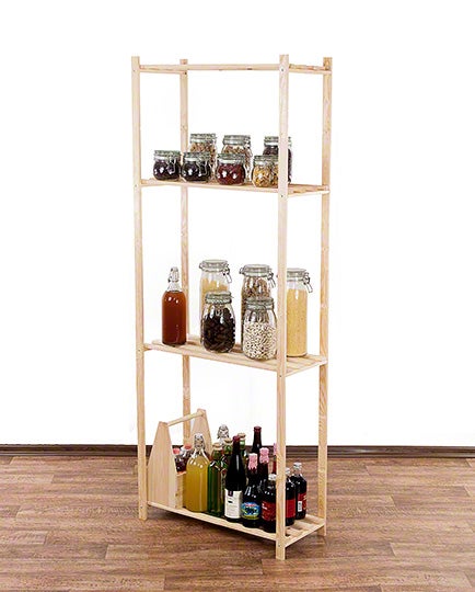 PROREGAL Holzregal Timbercraft HxBxT 170 x 65 x 28,5 cm Fachlast 35 kg 4 Fachboden 1,4 cm Dickes Kiefernholz Natur
