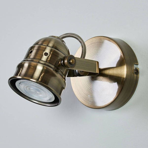 Lindby LED Wandlampe, Deckenlampe drehbar und schwenkbar Wandstrahler Deckenstrahler altmessing 1x 5W GU10 (austauschbar) Strahler Spot