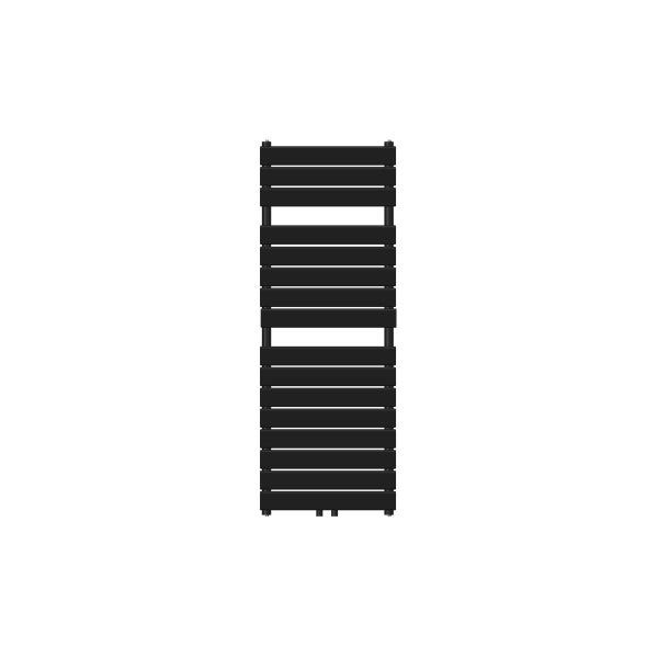 LuxeBath Badheizkörper Steam 500x1200 mm Schwarz matt, Mittelanschluss 50 mm, Einlagig, Flach, Vertikal, Design Heizkörper Handtuchwärmer Handtuchtrockner Handtuchheizkörper Paneelheizkörper Heizung
