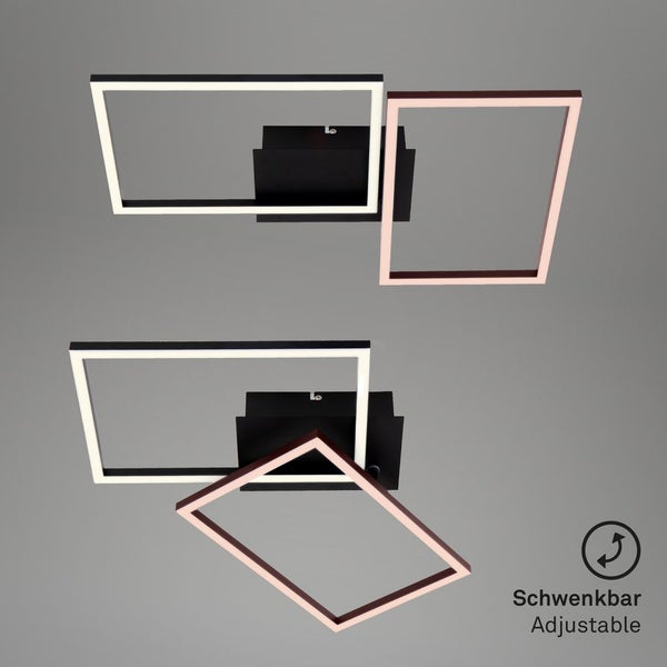 LED Deckenleuchte Wandlampe Dimmbar Fernbedienung CCT 30W schwarz Briloner