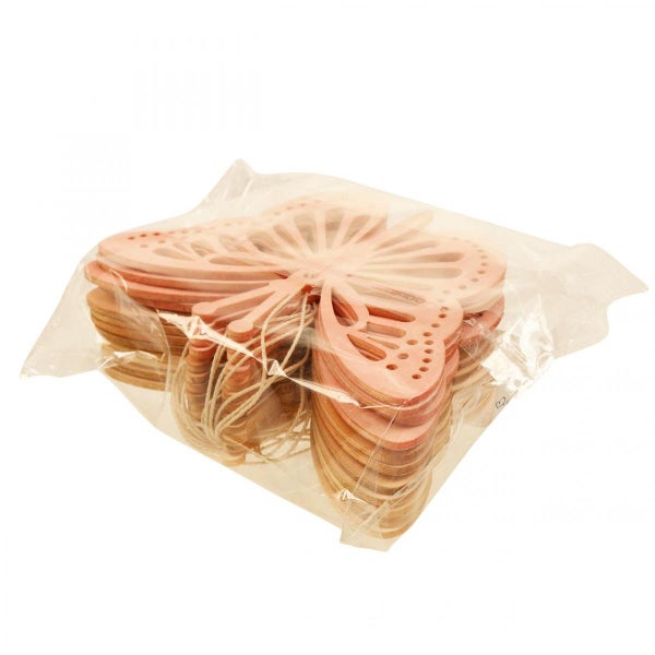 Dekorative Holzschmetterlinge in einer Verpackung, geeignet für Bastelarbeiten