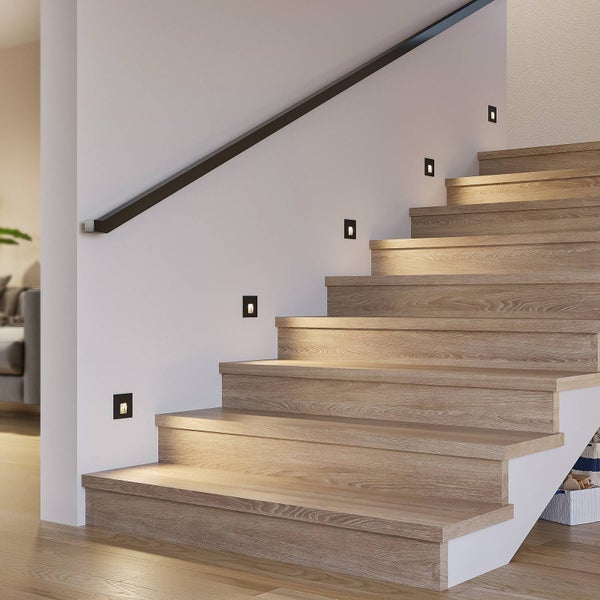Arcchio LED Wandeinbaustrahler Vexi (Modern) in Schwarz aus Aluminium (1 flammig, ) Wohnzimmerleuchte