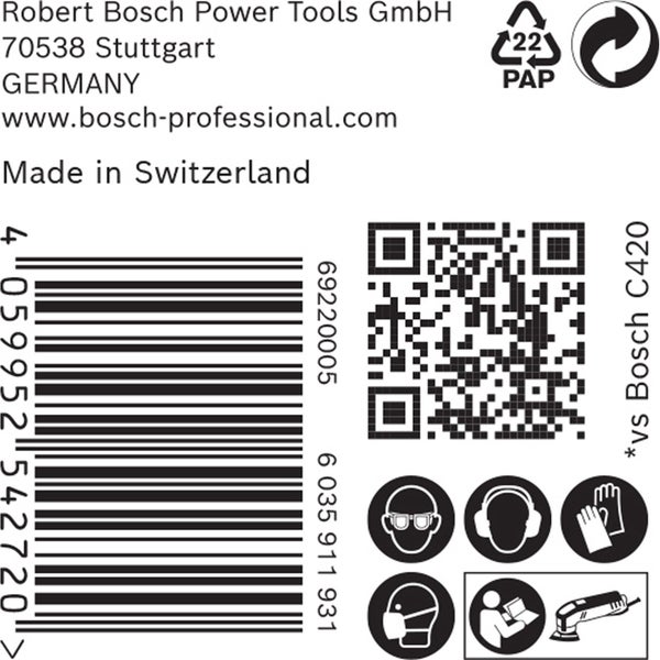 Bosch 50x Expert C470 Schleifpapier für Deltaschleifer 93 mm G 400 - 2608900934