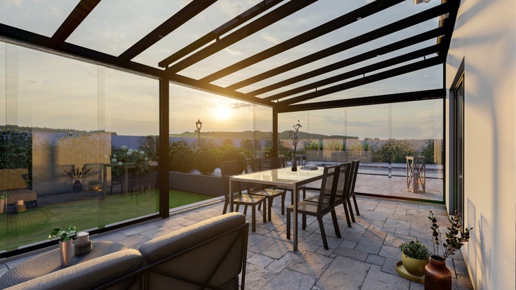 Wintergarten KD VSG Graualuminium in 600x400cm