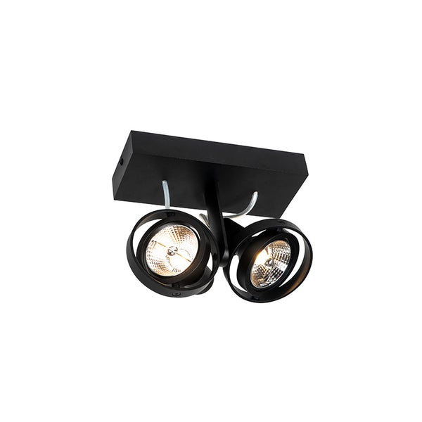 Schwarze Deckenleuchte mit zwei Strahlern