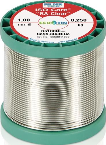 Felder Lötdraht ISO-Core RA-Clear, Durchmesser 1,00 mm, Gewicht 0,250 kg