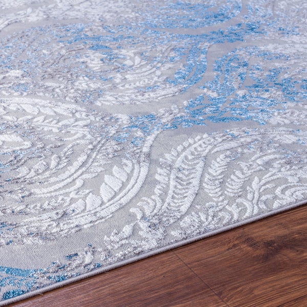 Vintage Orientalischer Teppich Grau/Blau 200x275 cm INGRID