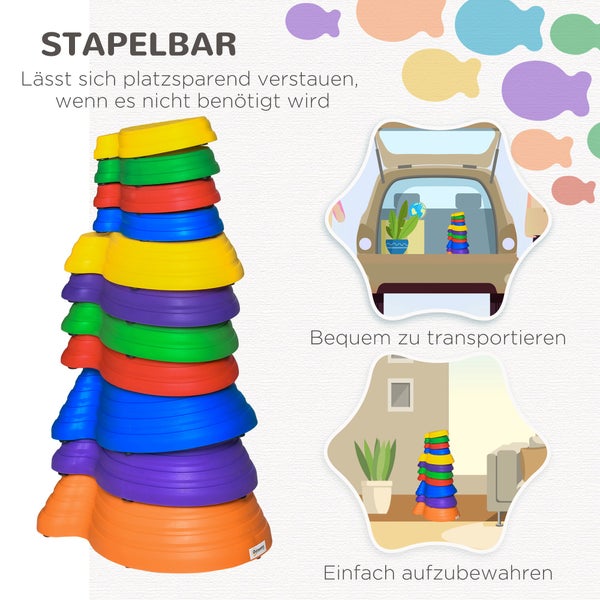 Outsunny Flußsteine, 11ER Balance-Steine, 42L x 31B x 20H cm, PP, Gelb