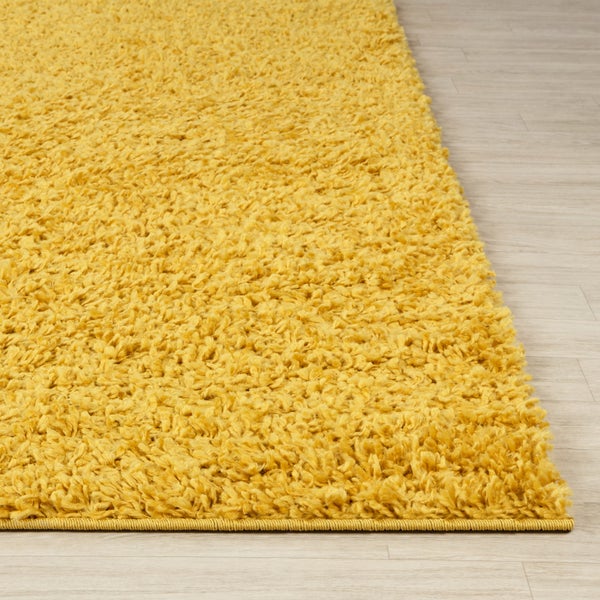 Hochfloriger Shaggy-Teppich Einfarbig Gelb 100x200 cm LILLY