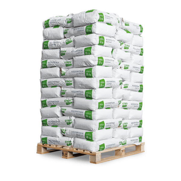 STROY Strohgranulat Einstreu 15kg x 65 Sack 975kg Palette Einstreu Granulat