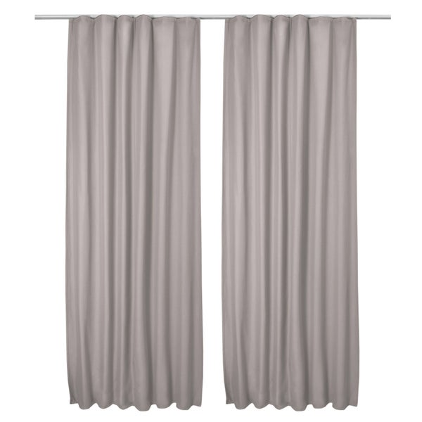Beautissu Amelie TK Vorhang mit Kräuselband 140x245cm Grau (2tlg)