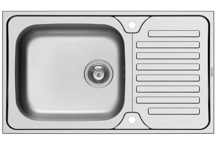 Spüle aus Edelstahl mit Abtropffläche