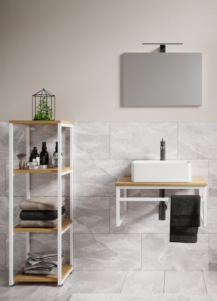 4-tlg. Waschtisch Badmöbel Waschbecken Bitila 60