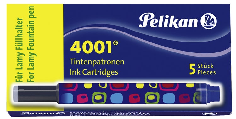 Pelikan Tintenpatronen 4001® Set mit 5 Patronen für Lamy-Füller, Königsblau