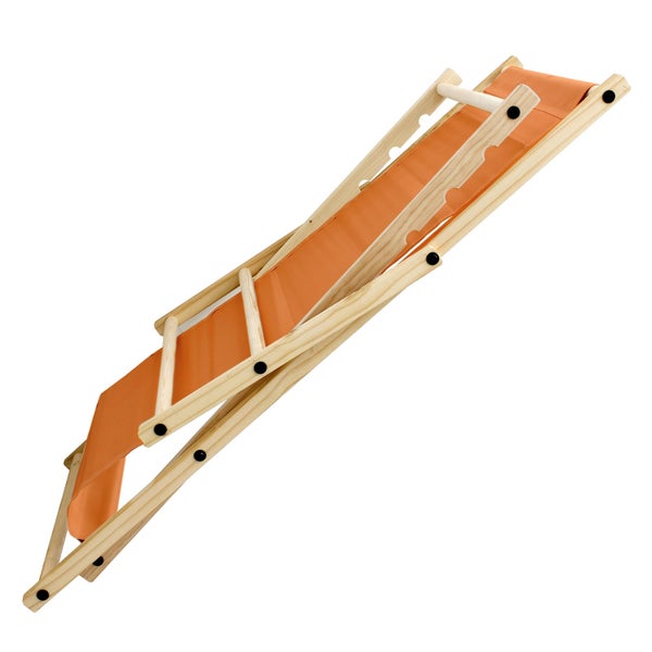 ECD Germany 10er Set Liegestuhl klappbar Orange aus Holz, verstellbare Rückenlehne, 3 Positionen, bis 120kg, Sonnenliege Gartenliege Strandliege Strandstuhl Holzklappstuhl, für Garten, Balkon & Strand