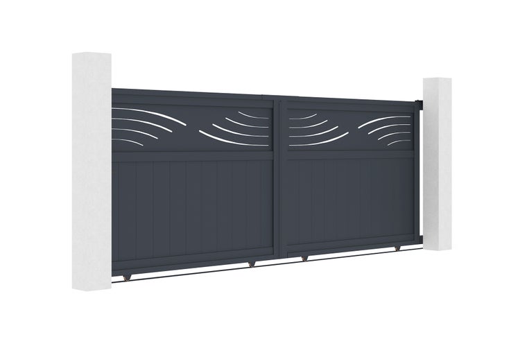 Schiebetor aus Aluminium 3,7m HALTI 370C140 Grau