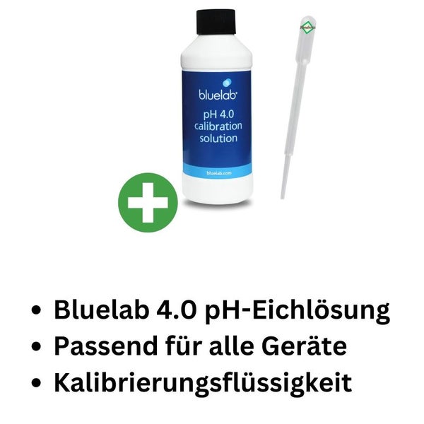 Bluelab pH-Kalibrierlösung 4.0 – 500 ml für präzise, einfache und zuverlässige pH-Eichung, kompatibel mit allen pH-Messgeräten