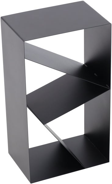 Schwarzes Metallregal mit drei Fächern