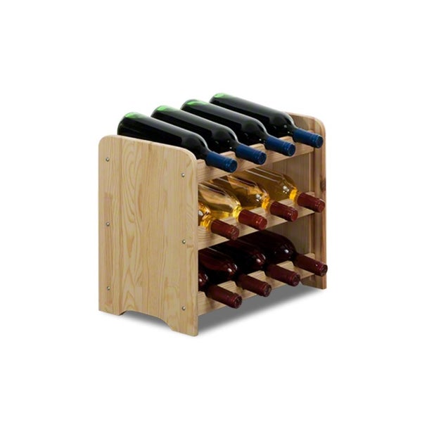 PROREGAL Weinregal Pinotwine C HxBxT 36 x 44 x 26,5 cm 12 Flaschen Massives Kiefernholz Natur Unbehandelt