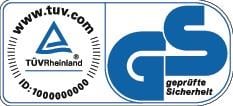TÜV Rheinland und GS Geprüfte Sicherheit Zeichen