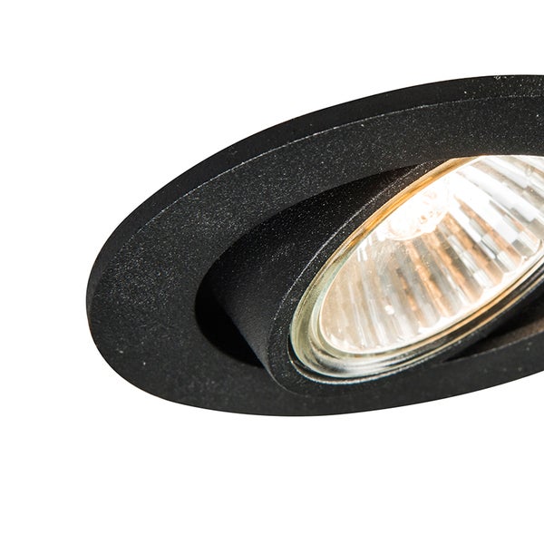 Schwenkbarer Einbaustrahler aus Metall in runder Form
