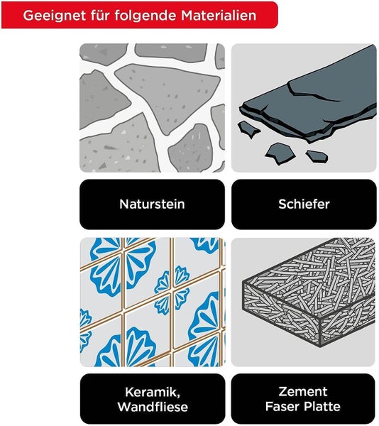 kwb DIAMANT Stichsägeblätter für Fliesen und Keramik - Diamantbestreut, flexibel und präzise - Mit Einnockenschaft (T-Schaft) - Hohe Standzeit