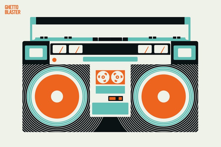 Illustration eines Ghettoblasters