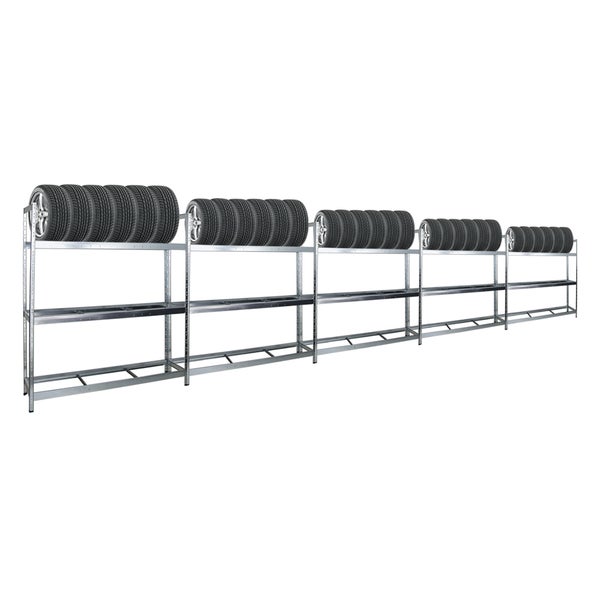 PROREGAL Mega Deal 5x Reifenregal Tiger XL HxBxT 200 x 180 x 45 cm Bis Zu 105 Reifen Verzinkt