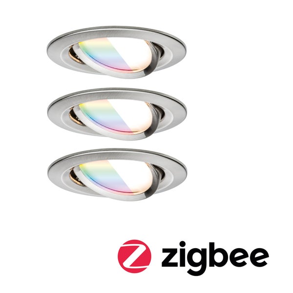 LED Einbauleuchte Nova Coin rund 84mm 50° RGBW+ 3x6W 3x500lm 230V Eisen gebürstet Aluminium