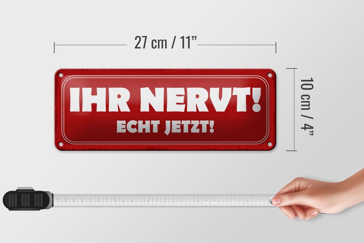 Blechschild Spruch 27x10cm ihr nervt echt jetzt Dekoration