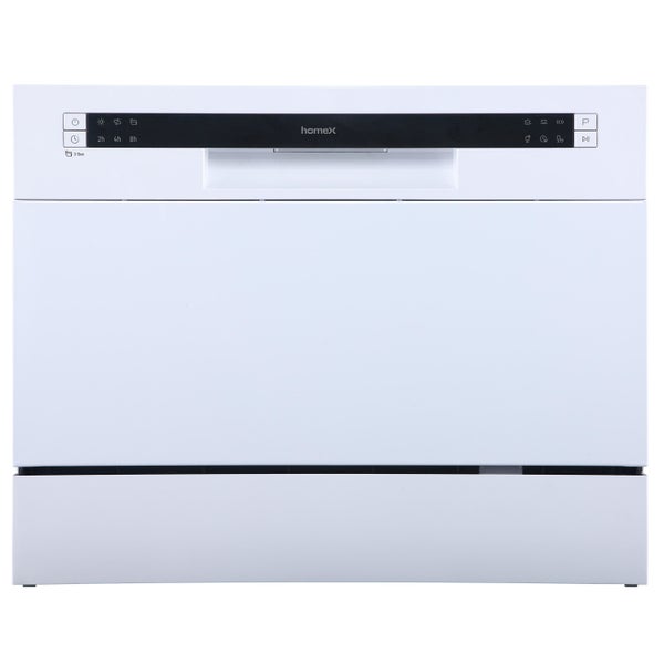 homeX Tischgeschirrspüler Mini Geschirrspüler 6 Programme Spülmaschine klein 6 Maßgedecke Aquastop GST6AE-W