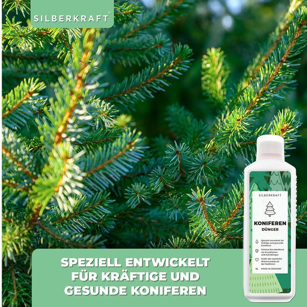 SILBERKRAFT Koniferen Dünger – Für Thuja & Co. – NPK Flüssigdünger – 1 Liter
