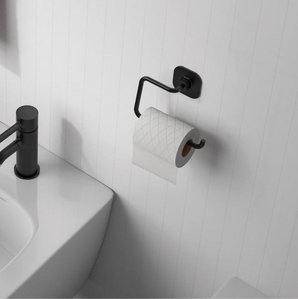 Wandmodell Toilettenpapierhalter aus schwarzem Edelstahl | Timo