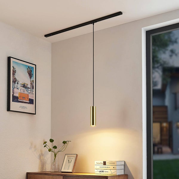 Lindby Pendellampe für 1-Phasen-Schienensysteme, Hängeleuchte Esszimmer Wohnzimmer 1x GU10 ohne Leuchtmittel (Schienensystem nicht im Lieferumfang)