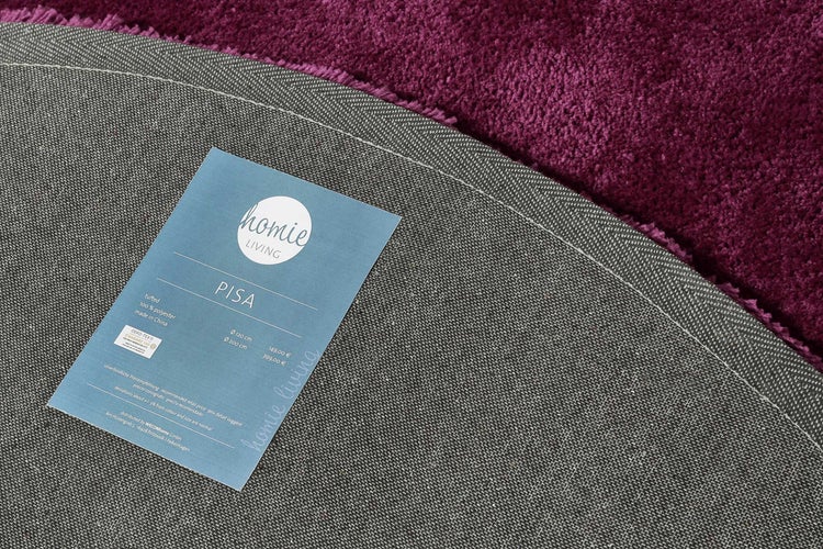 Teppich Rund Pink Violett Hochflor Pisa Homie Living 200 cm rund