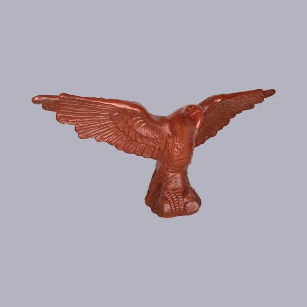 Firstfigur Adler in Ziegelrot aus Kunststoff für das Dach.
