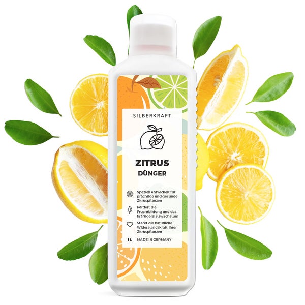 SILBERKRAFT Zitrusdünger – Für Zitronen & Co. – NPK Flüssigdünger – 1 Liter