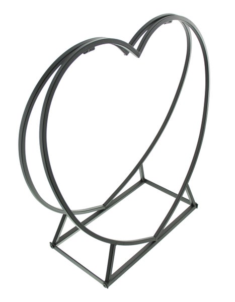 FRANK FLECHTWAREN | Kaminholzregal Herz, METALL, 55 x 18 x 54 cm
