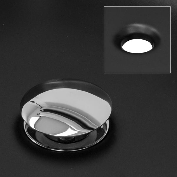 ML-Design Waschbecken aus Keramik in Schwarz matt Ø 32x13,5 cm Rund inkl. Ablaufgarnitur Silber, Moderne Aufsatzwaschbecken Waschtisch Waschschale Waschplatz Handwaschbecken, für Badezimmer/Gäste-WC