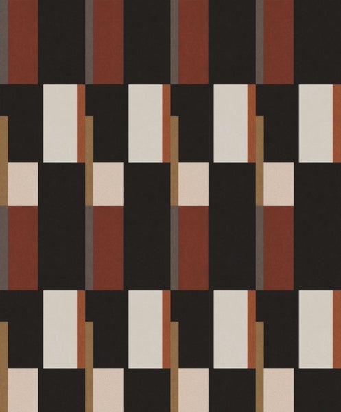 Masureel Tapete geometrisches Motiv Schwarz - 53 cm x 10.05 m - 630746