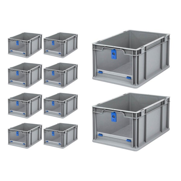 PROREGAL Eurobox NextGen Insight Cover HxBxT 22 x 30 x 40 20 Liter Hoch/Blau Eurobehälter Transportbox