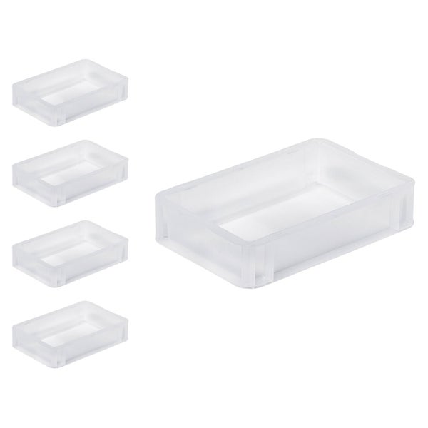 PROREGAL SuperSparSet 5 x Transparenter Eurobehälter BasicLine Mit Geschlossenem Griff und Klickdeckel HxBxT 7 x 20 x 30 cm 2,9 Liter Eurobox