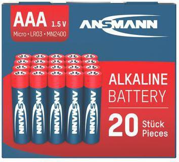 Ansmann AAA Alkaline-Batterien Micro LR03 1,5 Volt 20 Stück